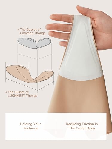 Image of LUCKMEEY Cotton Thongs for Women Seamless Thongs for Women No Show Thong Panty Liners Workout G-String Thongs Underwear