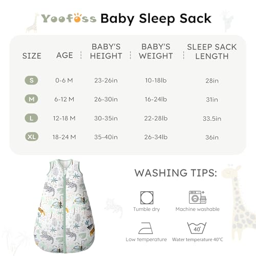 Image of Yoofoss Baby Sleep Sack 18-24 Months, TOG 2.5 Baby Wearable Blanket with 2-Way Zipper, 100% Organic Cotton Fabric Winter Newborn Sleeping Sack, Warm Soft Comfy
