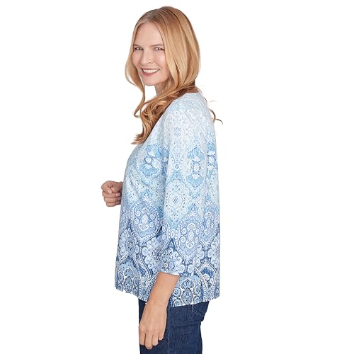 Split Beaded Neck Ombre Medallion Top4
