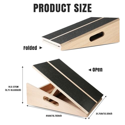 Calf-Stretcher-Slant-Board-Professional-Wooden-Slant-Board-Squats-Calf-Stretcher-Physical-Therapy-Equipment-Adjustable-Incline-Board-for-Knees-Ankle-Achilles-Heel-Feet-Leg