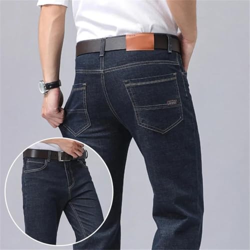 Men's Jeans Business Pants Classic Daily Straight Leg Slim Fit Denim Trousers3