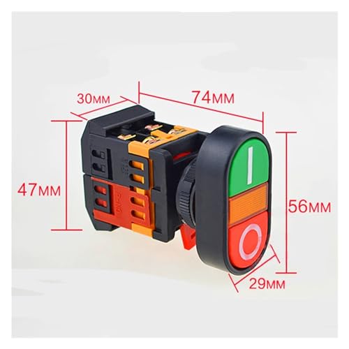 Interrupteur double bouton-poussoir à réinitialisation automatique 10A - 5