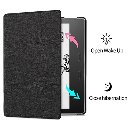 Image of Zcooooool Kindle Oasis Fabric Cover(Hand Strap Designed)Case For 7 inch Tablet Kindle Oasis(10Th&9Th Gen,2019 /2017)Anti-Slide Kindle Oasis Case,Black