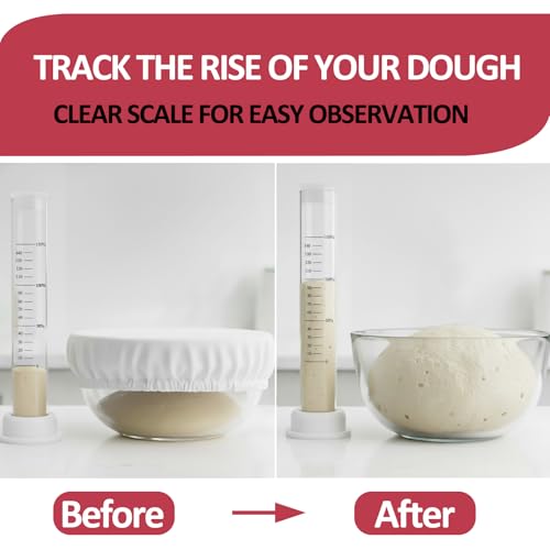 Image of Sourdough Aliquot Jar Set, Glass Fermentation Tracker Tube with 0-150% Scale, Precision Sourdough Starter Kit for Dough Rise, Bread Proofing, Home Baking Supplies