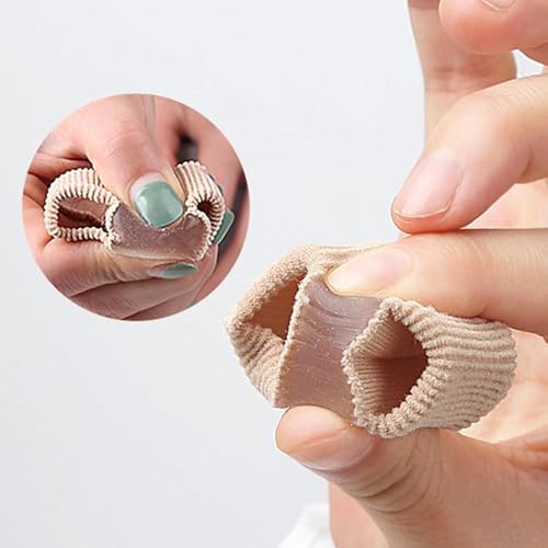 Image of LUVINA Gel Toe Separators for Bunions - Breathable Fabric Toe Spacers with Gel Lining for Bunion Pain Relief & Hammer Toe Correction - 2-Loop Design for Men & Women (2, S)