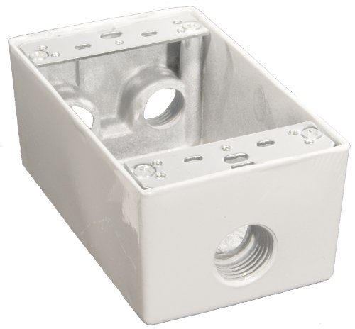 Image of Morris 36032 Weatherproof Box, 1-Gang, 18.3 Cu. In. Capacity, (4) 1 /2-inch Outlet Holes, Lugs, 2 Closure Plugs