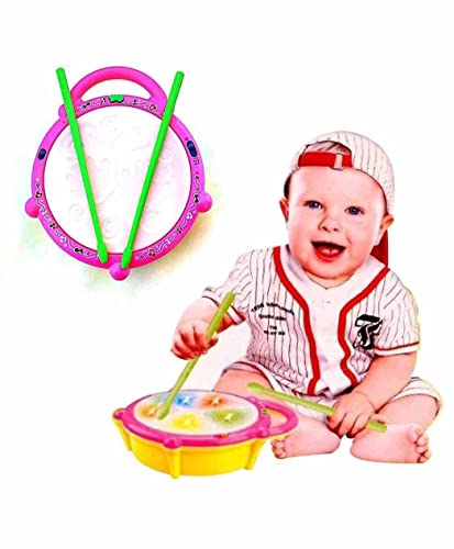 Image of Musical Drum Toy with 2 Mallets for Kids | Multicolor 3D Lights | Dynamic Musical Instrument | Toy for Baby and Toddlers | Battery Operated Toy | for 2 3 4 5 6 Year Old Boys & Girls