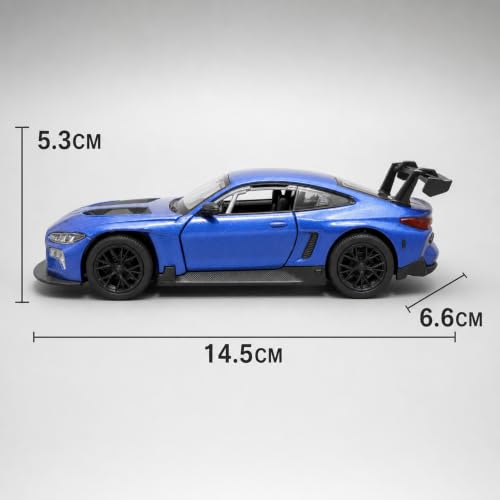 Image of Wizplex MSZ BMW M4 GT3 1:32 Scale Officially Licensed Die Cast Metal Car - Pull Back GT3 Racer with Openable Doors & Hood, Light & Sound, Collectible Showpiece for Kids 3+ & Motorsport Fans