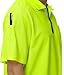 Men's Short Sleeve Pocket Polo Shirts Quarter-Zip Casual Dry Fit Moisture Wicking Performance Golf T-Shirts(Hi Viz Yellow,5XL)