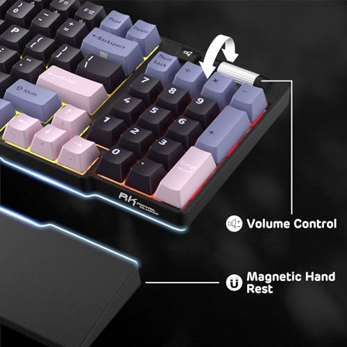 Image of RK ROYAL KLUDGE RK96 RGB Limited Ed, 90% 96 Keys Wireless 3-Mode BT5.0 /2.4G /USB-C Hot Swappable Mechanical Keyboard w /Wrist Rest, Volume Control, Software, Massive Battery, RK Pale Green Switch
