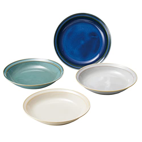 Dolce duo BS-1667 Curry Dish, Pasta Plate, Platter, 8.8 inches (22.3 cm), 4 Pieces (Boxed), Plate, Microwave, Dishwasher Safe, Made in Japan