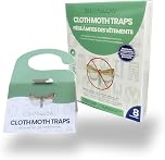 8 Pack Clothes Moth Traps | Child and Pet Safe | Protect Clothes, Sweaters, Wool, Carpet | Adhesive Traps for Fabric Moths