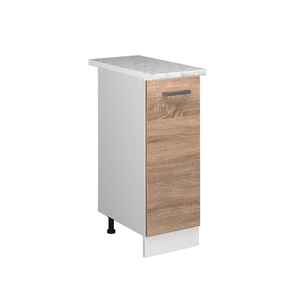 Vicco Armadio cucina dispensa alto R-Line, Sonoma, 30 cm, PL Marmo, per la libera combinazione all'interno di sistemi cucina modulari