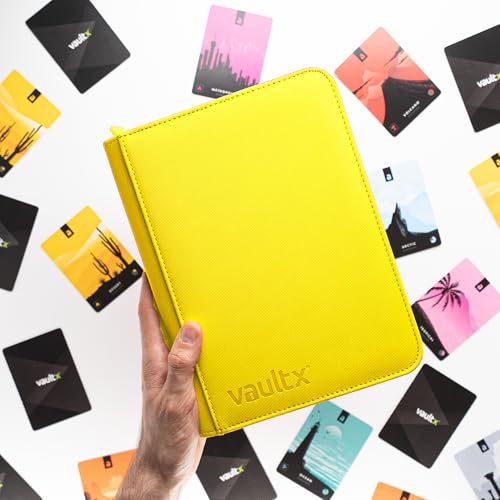 Image of Vault X 4 Pocket Zip Binder, 160 Cards, Exo-Tec Material, 20 Side-Loading Pages (Yellow)