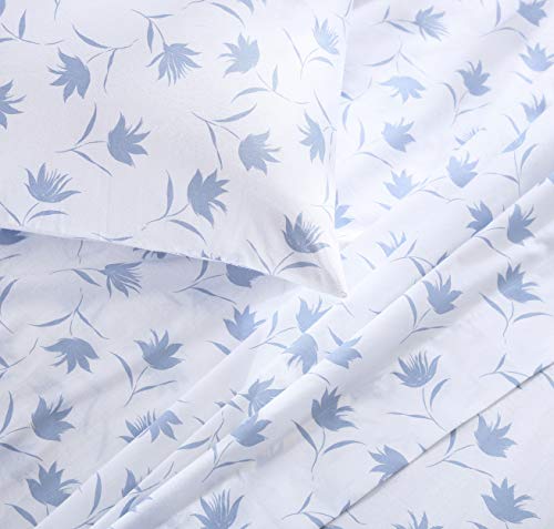 Image of Stone Cottage - King Sheets, Cotton Percale Bedding Set, Crisp & Cool Ideal Bedding Set (Floral Breeze, King)