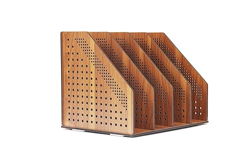 keivmlvt Holz Schreibtisch Organizer Büro Ablage Ordnungssystem Zeitschriftenhalter Aktenablage - stilvoller Büro Organisator aus Holz für das Home Office
