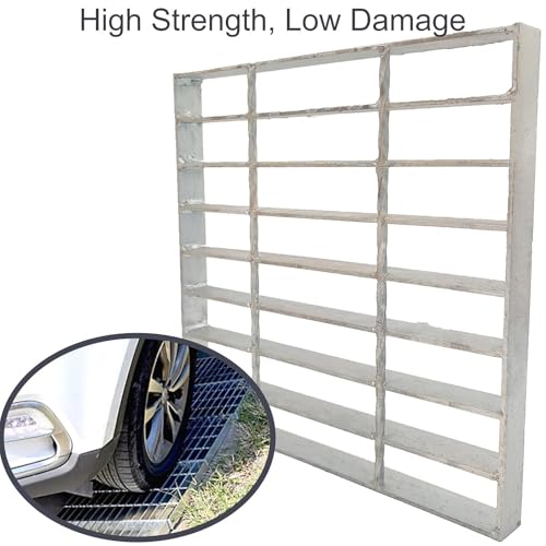 Image of Galvanized Steel Drain Grate, Driveway Channel Cover 12x12 in