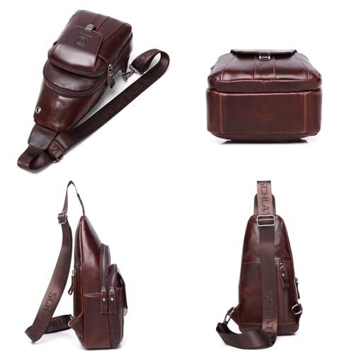 Bolso de cuero tipo bandolera para senderismo para hombres y mujeres miniatura 3