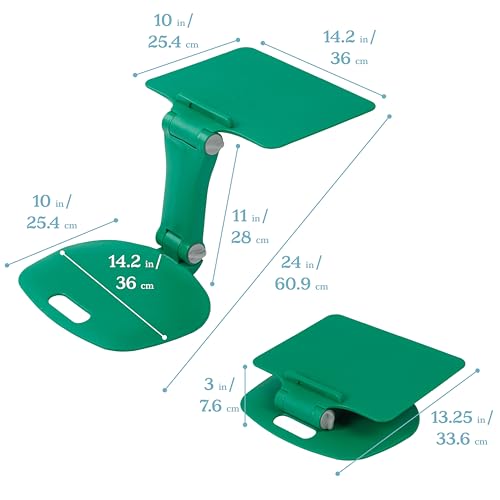 Image of ECR4Kids The Surf Folding Portable Activity Lap Desk, Adjustable, Flexible Seating, Green