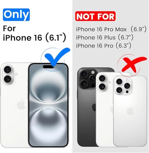 Image of VONZEE Compatible with iPhone 16 Case Luxury Retro Flowers Floral Clear for Magnetic Wireless Charging Case Shockproof Case PC+TPU Cute Glossy Shiny Cover for Girls Women, 6.1'' Official Blue