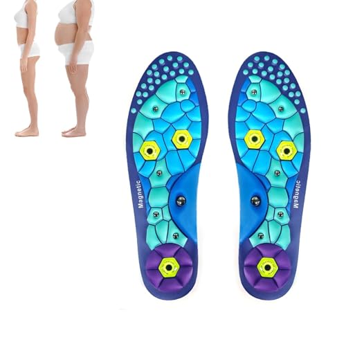 Plantillas magnéticas, cojines de acupresión mejorados, plantilla que absorbe los golpes, para mujeres y hombres (1 par, S (35-39))