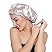 ELIHAIR Stain Bonnet Silky Sleep Cap Adjustable Satin Cap for Night Sleeping Hair Bonnet Reversible Double Layer Champagne/Grey