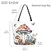 ZzWwR Fashion Extra Large Shoulder Tote Bag, Retro Mushroom Butterfly Art Design Canvas Durable Daily Weekender Handle Bag Ideal for Gym Picnic Yoga Beach Travel Kitchen Market Grocery Shopping