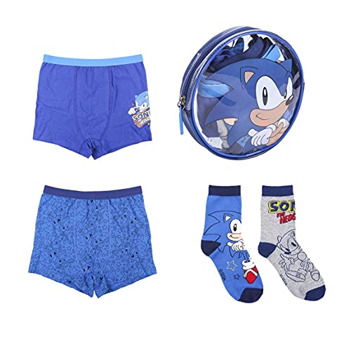CERDÁ LIFE'S LITTLE MOMENTS Niños Pack Boxer y Calcetines Sonic Licencia Oficial Sega, Multicolor,...