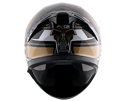 Image of Axor Apex Tiki ISI ECE DOT Certified Full Face Dual Visor Helmet for Men -Black Gold-M