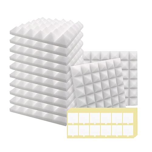 SK Studio 12 Pack Acoustic Foam Panels, 12″x12″x2″ Pyramid Sound ...