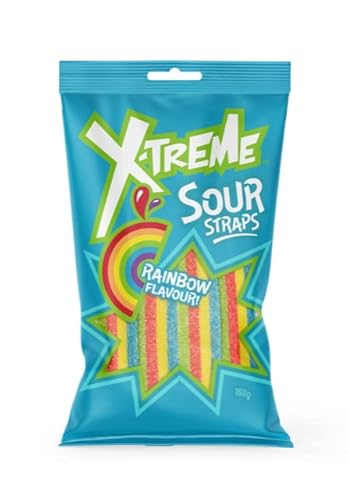Universal Candy Xtreme Rainbow Flavour Sour Straps, 160 g