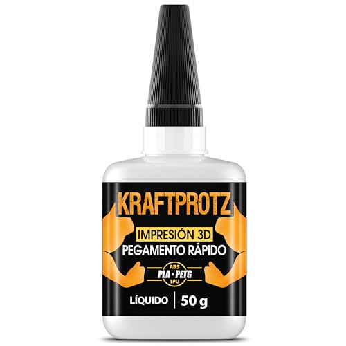 #ColaboraciónPagada<br>Pegamento para impresi?n 3D l?quido - KRAFTPROTZ 50 g XXL - superadhesivo extrafuerte Transparente y Resistente al Agua y Calor - Punta antiobstrucci?n - Ideal para PLA ABS PETG TPU y m?s
