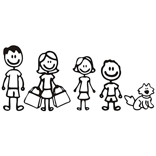 ValmoniSport Pegatinas para Coche con Figura de Familia Divertida Papá Mamá Hija...