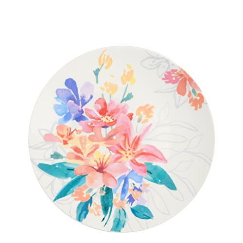 Spice By Tia Mowry Goji Blossom Decorated Porcelain Dinnerware Set, Blue, 12-Piece #TOP3