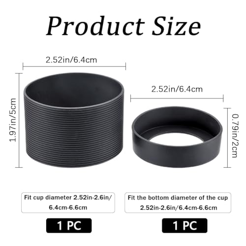GORGECRAFT Double Protective Silicone Sleeve Boot Cover Base Tumbler Universal Anti-Slip Water Bottle Protectors for 12-24oz Cups Compatible with Many Brand Water Bottle Accessories - Image 2