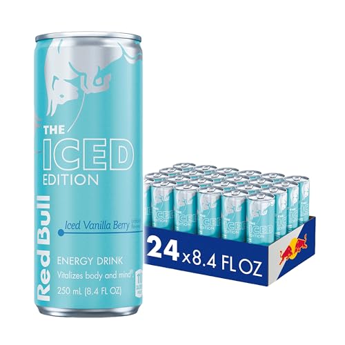 Red Bull Iced Vanilla Berry Energy Drink mit 80mg Koffein plus Taurin & B-Vitaminen, 24 Stück