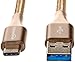 Amazon Basics Double Braided Nylon USB-C to USB-A 3.1 Gen 2 Charger Cable 3 feet, Gold