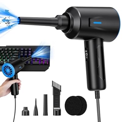 Goweto - Soplador de Polvo Eléctrico - Aire Comprimido Limpieza PC，Potente 2 Velocidades 5.74oz - para - Ordenador - Coche -Sofá