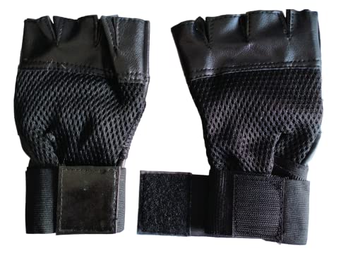 SPIRO Black Color with Wrist Support Leather Gym Gloves for Weight Lifting Gloves, Exercise Gloves for Powerlifting, Cross Training, Workout, Best for Men & Women (B0BL6L7G14) Amazon Price History, Amazon Price Tracker