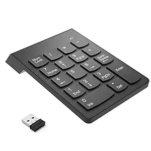 Yafnex Wireless Numeric Keypad 2.4G 18-Key USB Financial Numpad for Laptop Tablet Desktop PC Computer