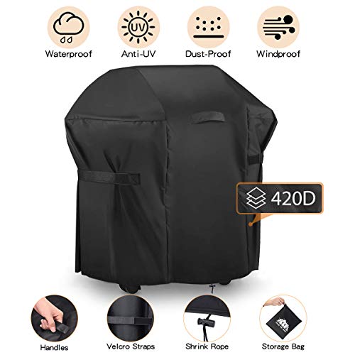 king do way Schutzhuelle Fuer BBQ Barbecue BBQ Cover Grill Abdeckung Abdeckhaube Schutzhuelle Haube 71CM Rund Wasserdicht Abdeckhaube Grill (76x66x120cm)