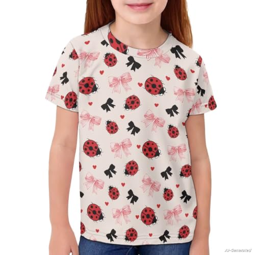 Image of Renewold Kids Novelty T-Shirt for Girls Boys Short Sleeve Crewneck Summer Tee Soft Breathable Graphic Shirt for Age 2-16