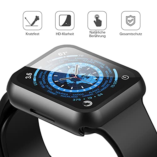 Misxi Schutzhülle mit Displayschutz für 45mm Apple Watch Series 9/8/7