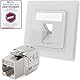 hb-digital 1-Port CAT 8 Netzwerkdose unterputz RAL9003 + 1x GHMT zertifiziertes CAT 8 Keystone RJ45 Modul LAN Ethernet Keystone Dose Buchse Einbaubuchse max. 40 Gbit/s STP - Signalweiß