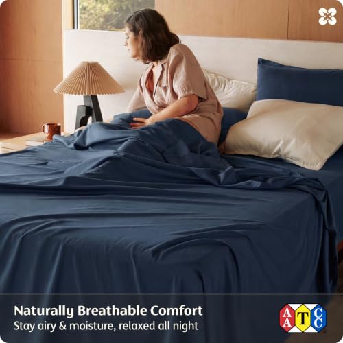 Image of Bedsure PureWoven 100% GOTS Organic Cotton Sheets, California King Size