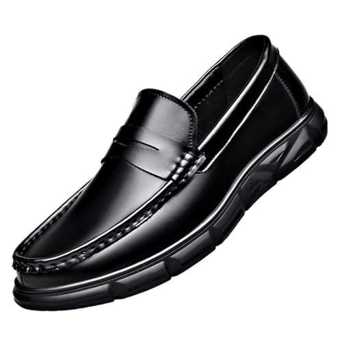 Prom Loafers for Men Pu Leather Party Moccasins Shoe Round Toe Classic Party Wedding Non Slip Anti-Slip Casual Slip-on