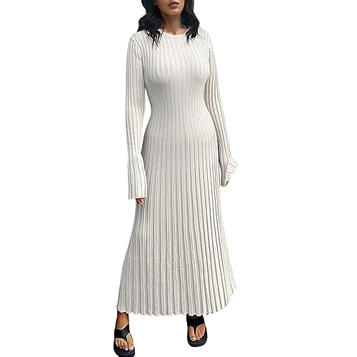 Robe longue en tricot extensible confortable et moulante au quotidien