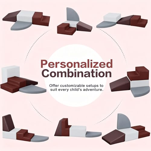 Image of Sumbababy Toddler Climbing Foam Blocks: 4 PCS Waterproof PU Leather Playset - Soft Climber for Kids - Fun Indoor Playground for Girls - Great Preschool & Daycare Gift