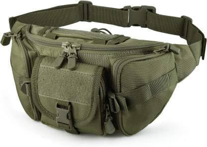 Rosky Multipurpose Waist Bag for Men & Women – Adjustable Travel Fanny Pack with Multiple Compartments, Crossbody Tactical Belt Bag for Hiking, Cycling, Gym, Running & Daily Use (Green)-image-0