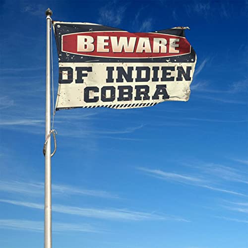 Drapeau Beware of Indien format geant avec oeillets de suspension